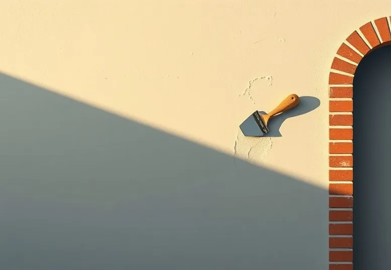 Application d'un enduit décoratif à la lisseuse sur un mur